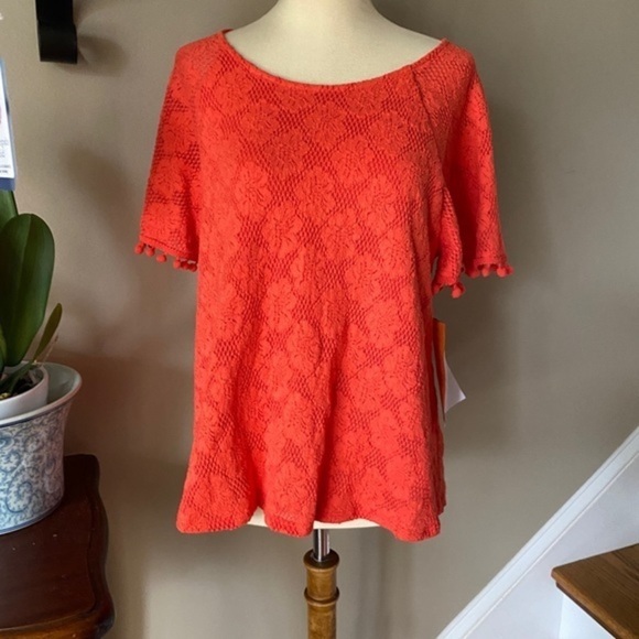 NWOT Anthroplogie Eri & Ali  Bianca Pom Lace Top - Picture 8 of 8